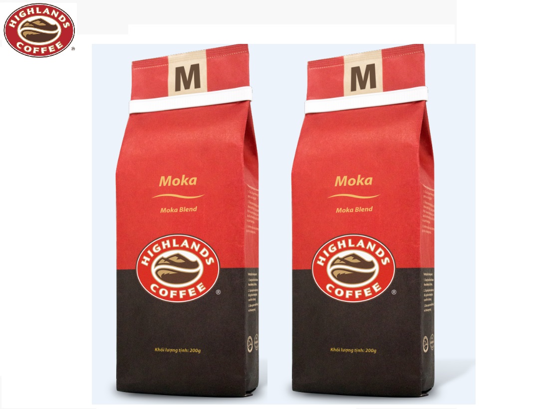 [HCM][Combo 2 gói] Cà phê rang xay Moka Highlands Coffee 200g