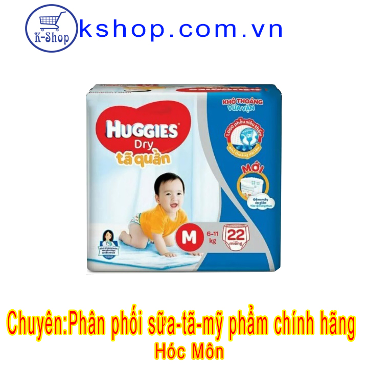 [HCM]Tã quần Huggies size M – 22 miếng (6-11kg) Đệm mây co giãn