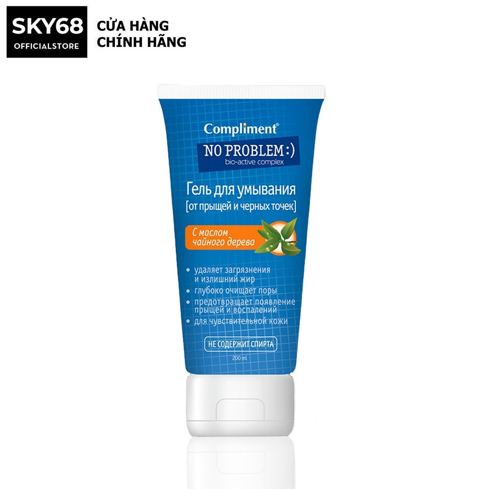 Sữa rửa mặt ngừa mụn compliment no problem tea tree cho mọi loại da 200ml - vạch cam