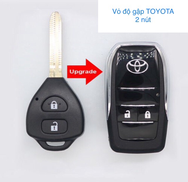 Vỏ chìa khoá độ gập TOYOTA ( 2 nút ) các dòng xe đời 2003 - 2015