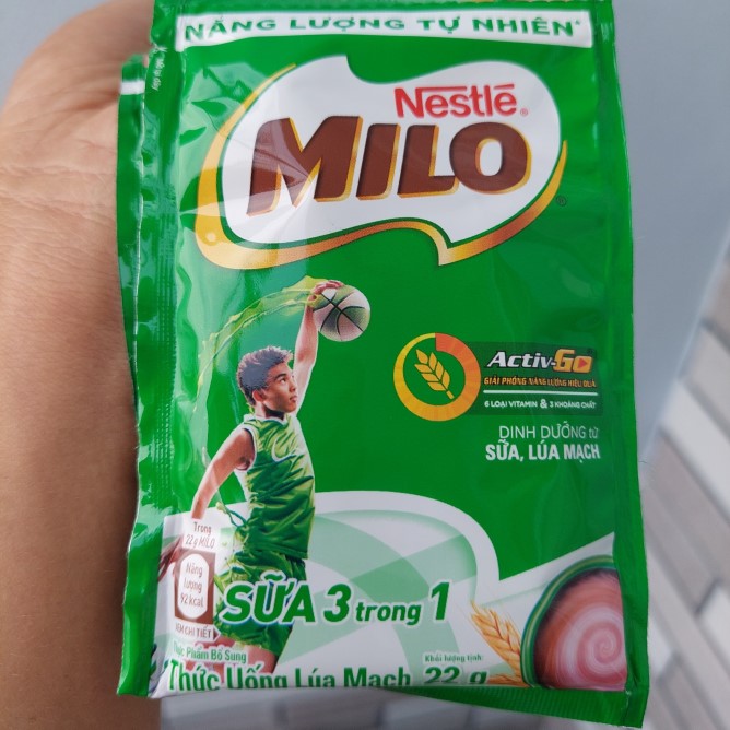 Milo dây sữa 3in1 dạng bột 22g  (10 gói x22g)- DATE mới