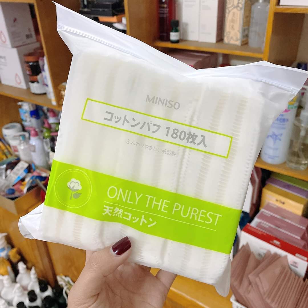 Bông tẩy trang miniso nhật bản 180 miếng