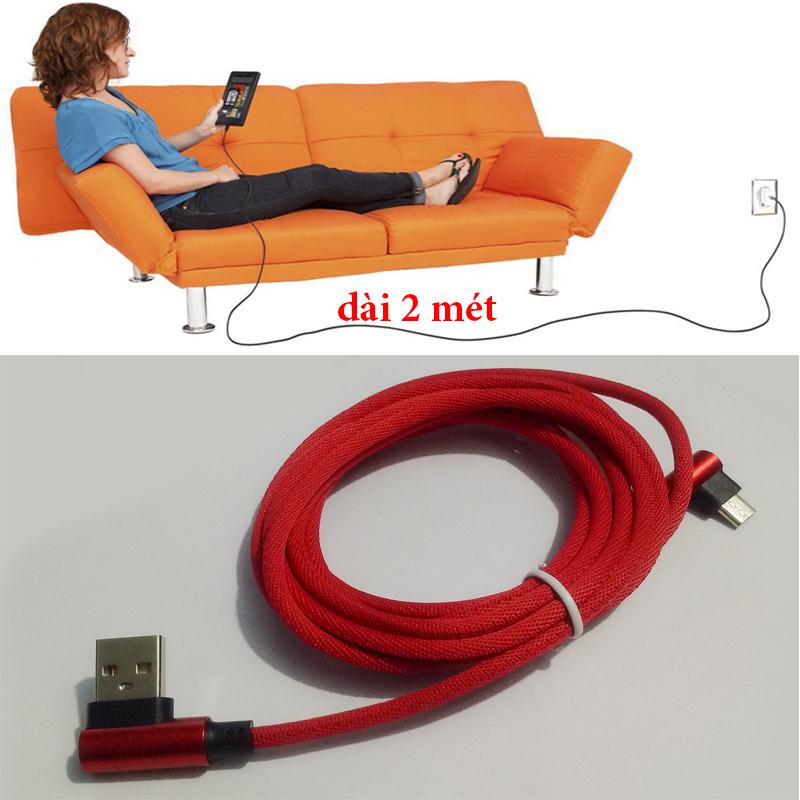 Cáp sạc nhanh Micro USB Cho dòng máy Samsung, Vivo dài 2m - V8 Micro