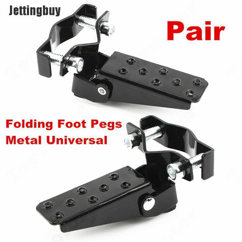 Jettingbuy Universal Fit Black Motorcycle Passenger Foot Peg Rear Pedal Footrest 25-28mm