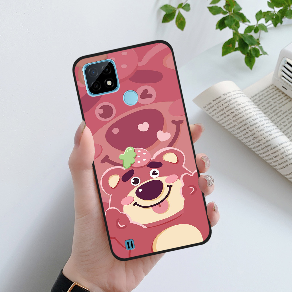 Ốp lưng realme c21y / realme c25y / realme c21 gấu dâu lotsoo lông xù