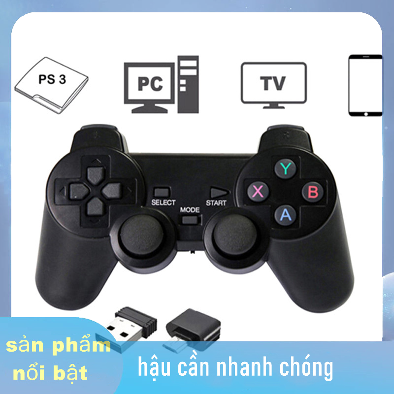 MXE Tay cầm chơi game điều khiển cần điều khiển kép không dây 2.4GHz Tay cầm chơi game cho PS3 PC TV Box