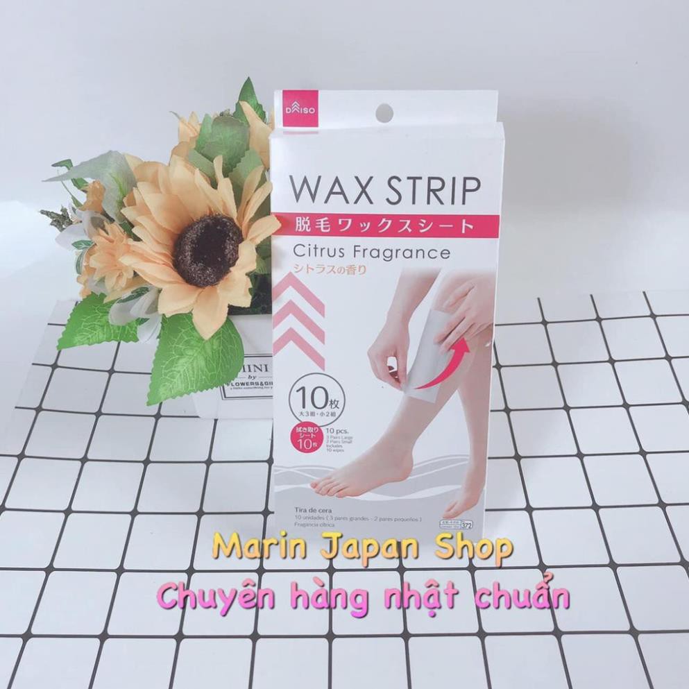 (Hộp 10 chiếc) Miếng dán loại bỏ lông tay, chân, đùi , nách , vùng kín Wax Strip Nhật Bản 10 miếng
