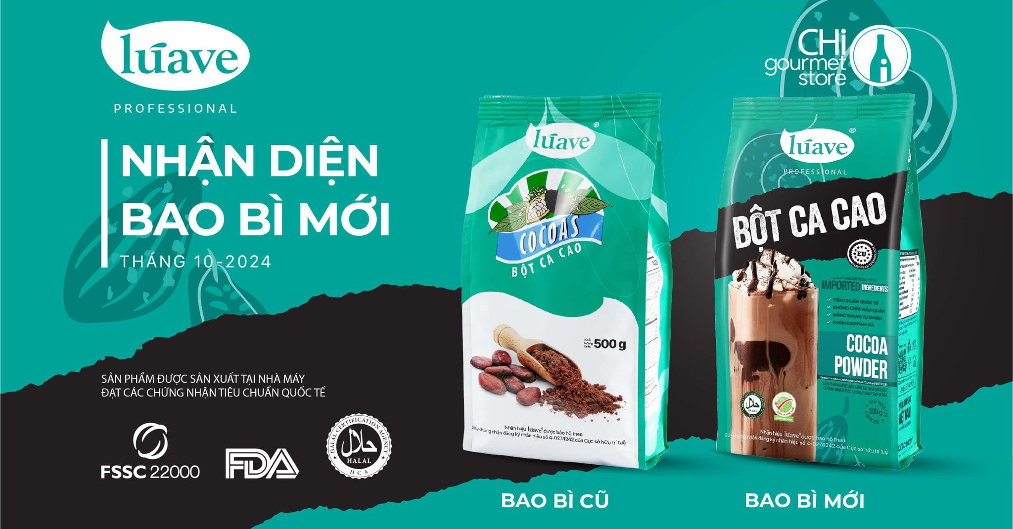 Luave Bitter Cocoa Powder 500g Bag