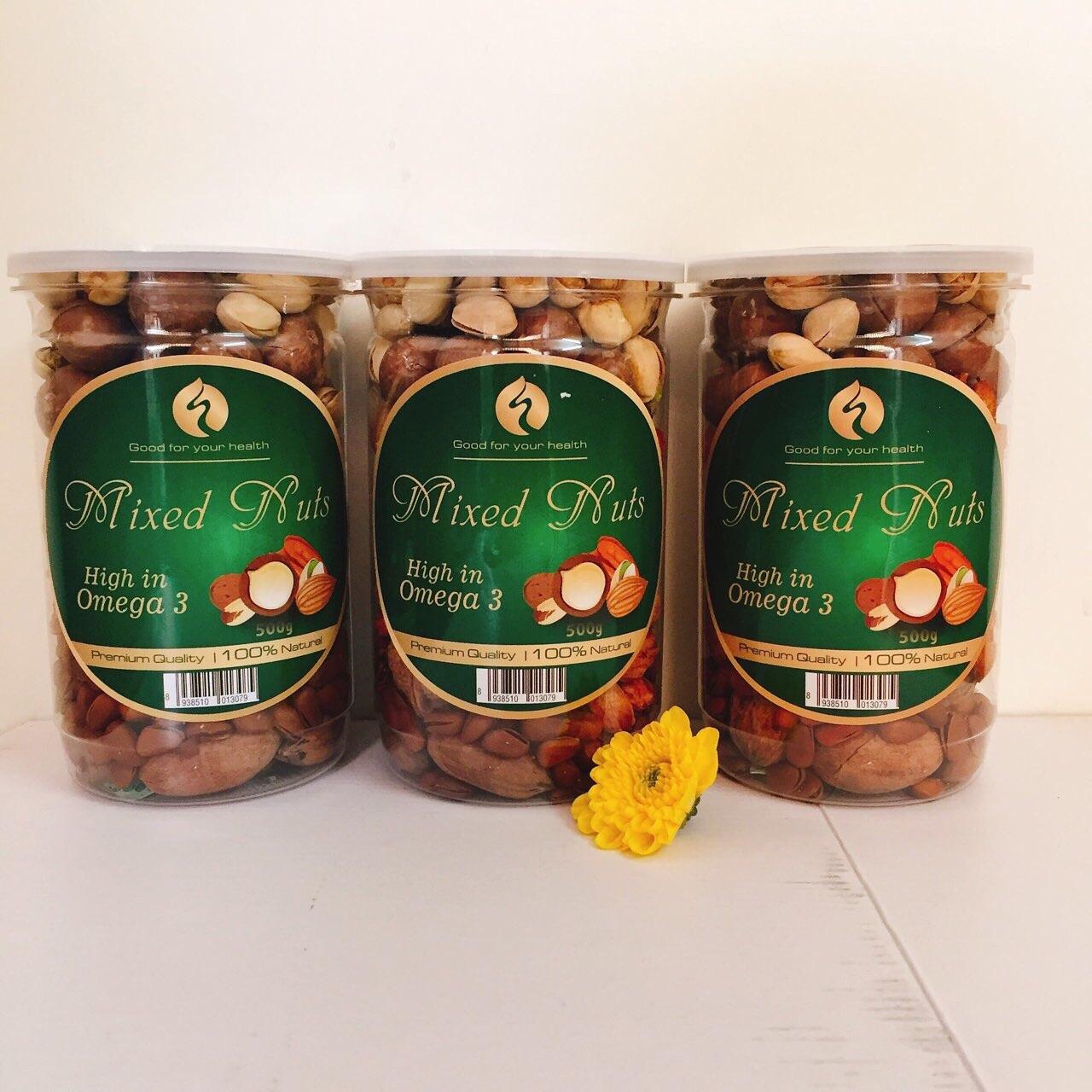 [HCM]Mixed nuts 6 loại hạt còn vỏ 500g