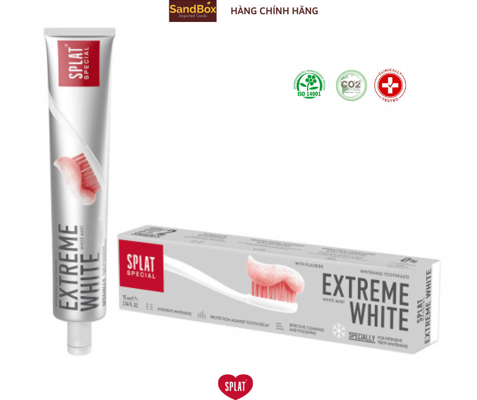 Kem Đánh Răng thảo mộc SPLAT special  EXTREME WHITE Siêu Trắng  75ml
