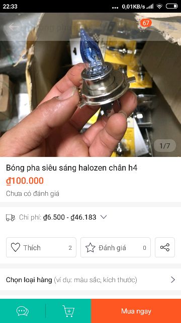Bóng pha siêu sáng Halogen 3 chân h4