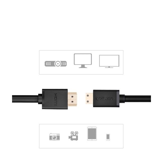 (1m) Cáp Mini HDMI sang HDMI hỗ trợ 4K - Ugreen 10195