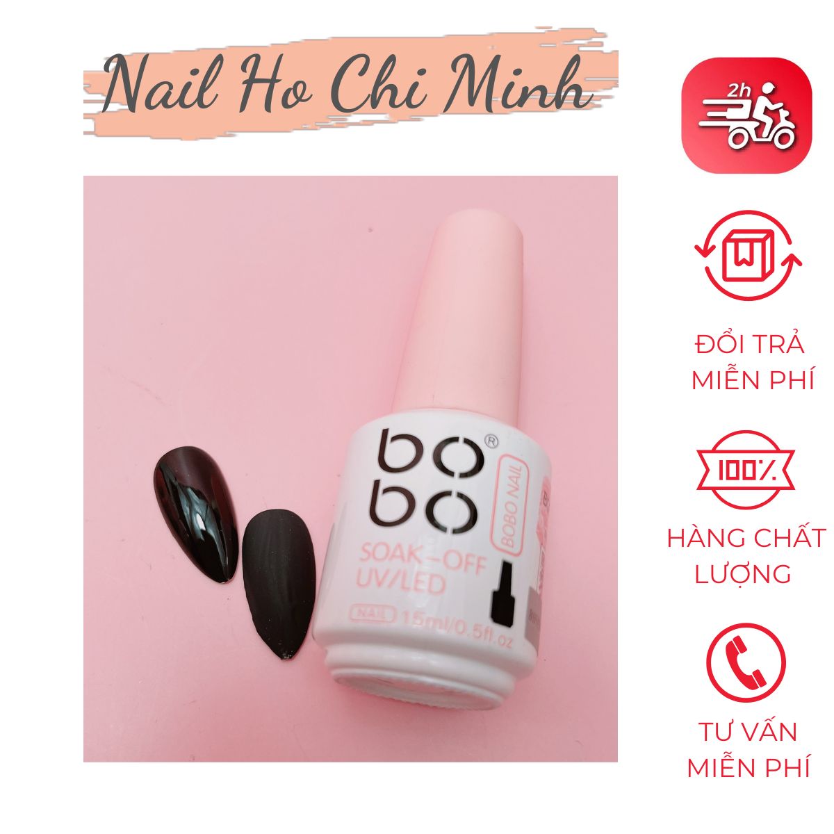 [HCM]Sơn Gel bobo Đen, Trắng và Đỏ - Chai 15ml