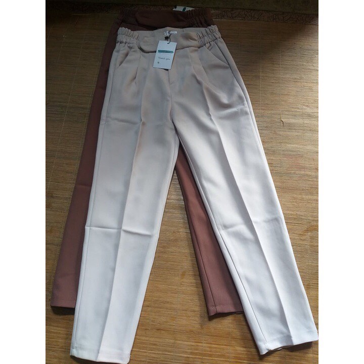 BIGSIZE Quần Tây Baggy Công Sở Dáng Basic (Chun Sườn KHUY LỆCH)