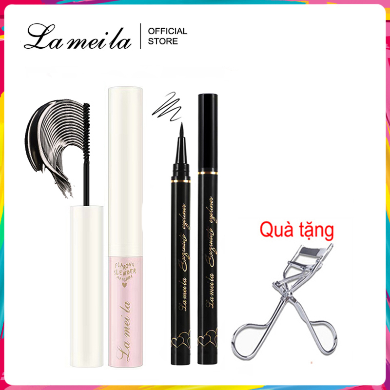 Mascara Dài Mi và Cong Mi Lameila + Bút kẻ mắt nước siêu sắc mảnh không lem không trôi Hyper Sharp (Phát phần thưởng kẹp bấm mi ) giá rẻ