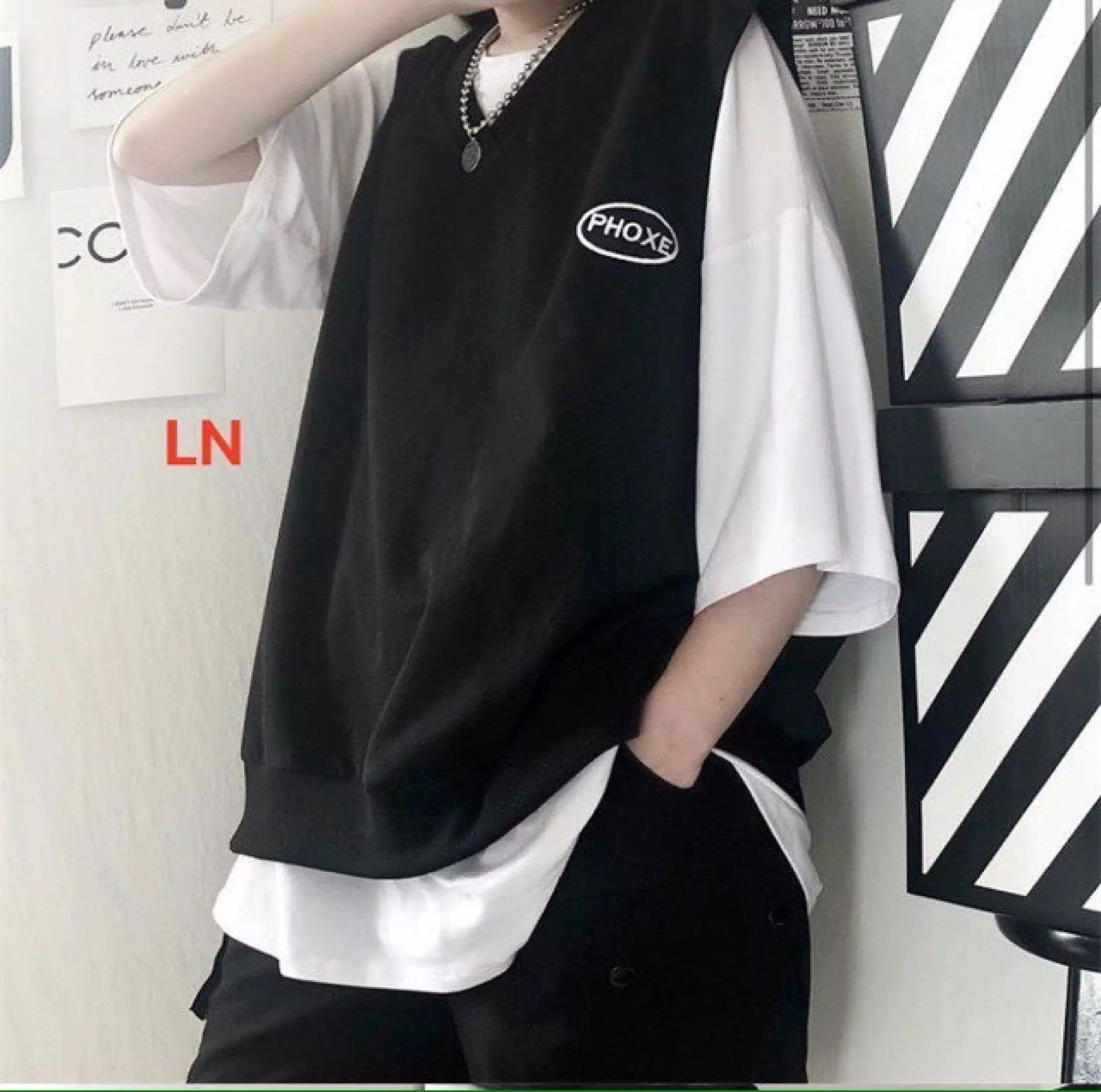 SÉT GILE 2 ÁO ĐEN,TRẮNG STYLE HÀN QUỐC