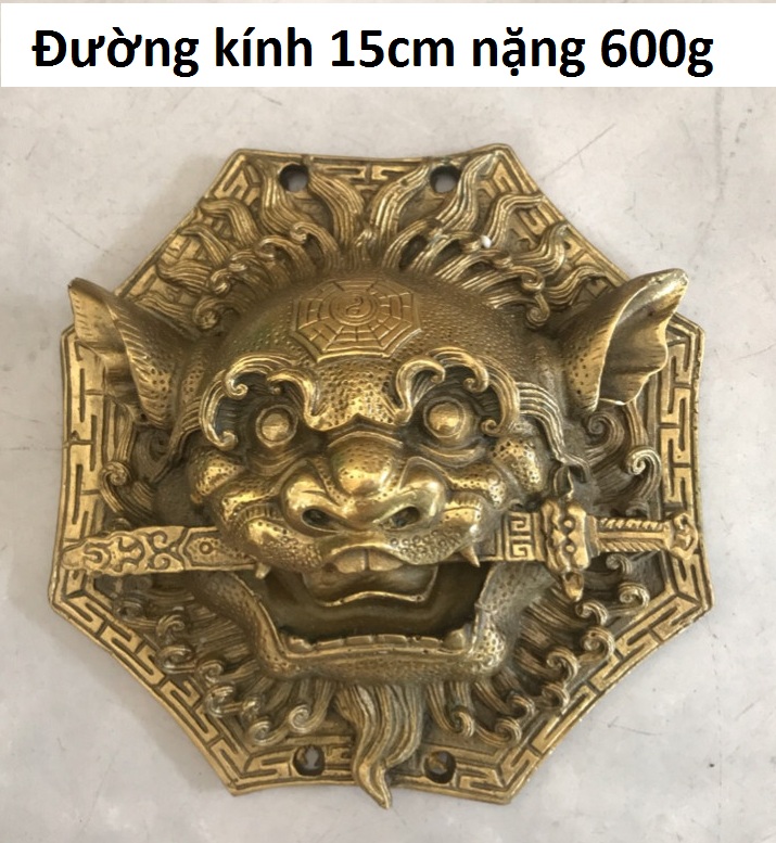 Mặt Hổ phù ngậm kiếm bằng đồng