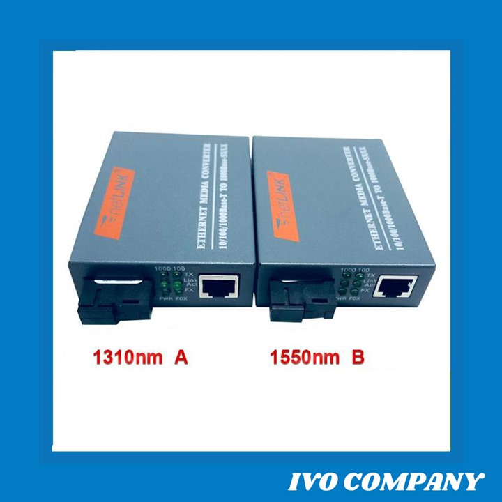 [HCM]Thiết Bị Chuyển Đổi Quang Điện 1 Sợi Media Converter 1FO 1 Quang 1 LAN 1Gbps Netlink HTB-GS-03AB