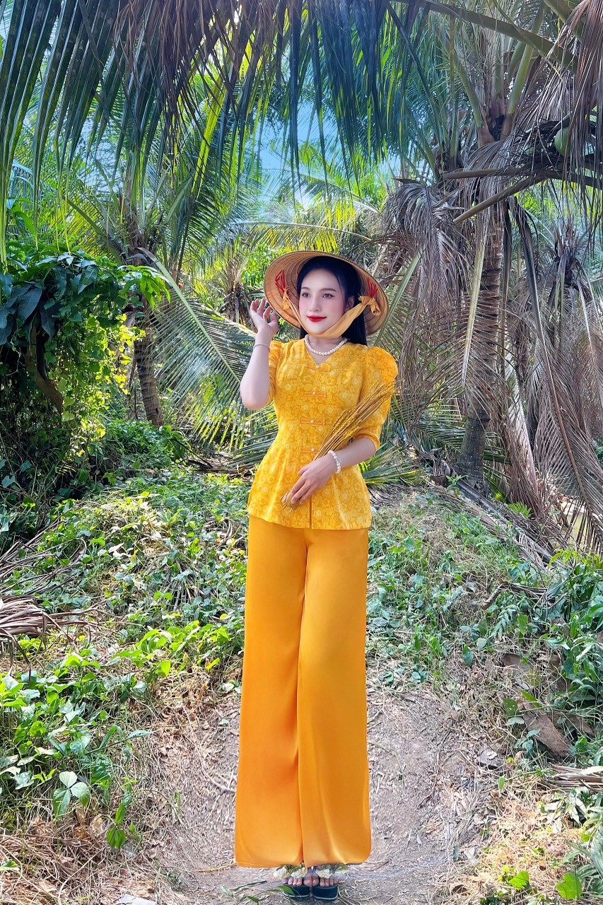 SÉT BỘ BÀ BA CỔ TIM TAY LỠ CHẤT LỤA MANGO CAO CẤP