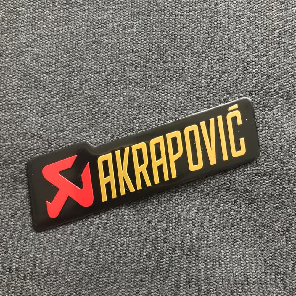 Tem nhôm dán gắp xe akrapovic keo 3m siêu dính.