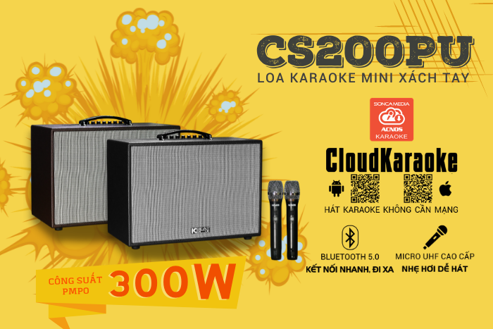 Loa karaoke mini xách tay acnos cs200pu - màu chọn nhẫu nhiên