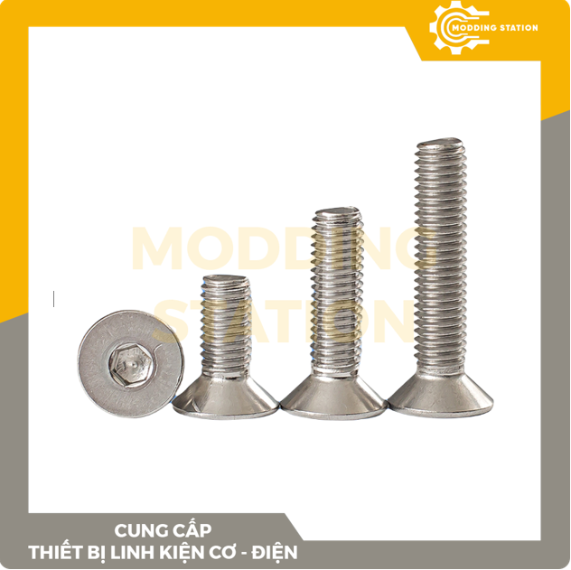 Ốc Lục giác đầu CÔN inox 304 size M4x6mm, M4x8mm, M4x10mm, M4x12mm, M4x16mm, M4x18mm, M4x20mm, M4x25mm, M4x30mm, M4x35mm, M4x40mm, M4x45mm, M4x50mm