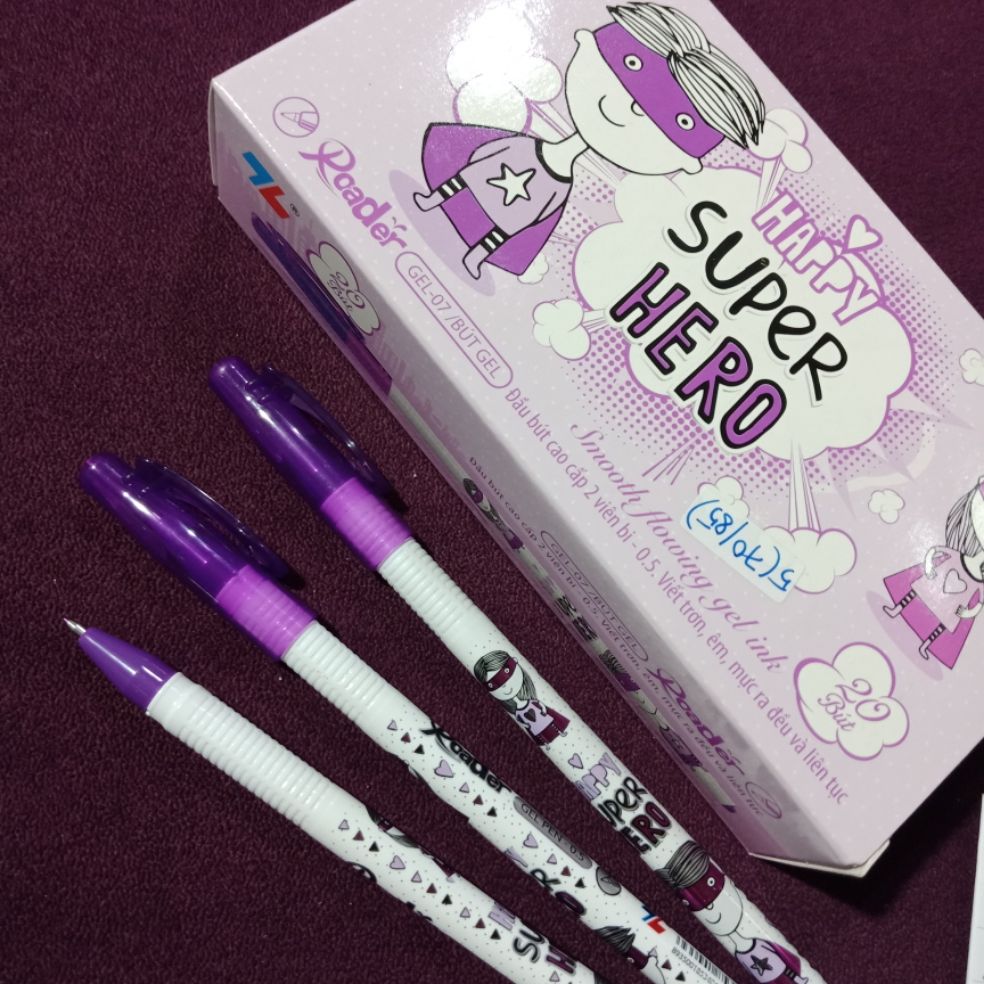 HỘP 20 BÚT MỰC TÍM GEL-07 HERO