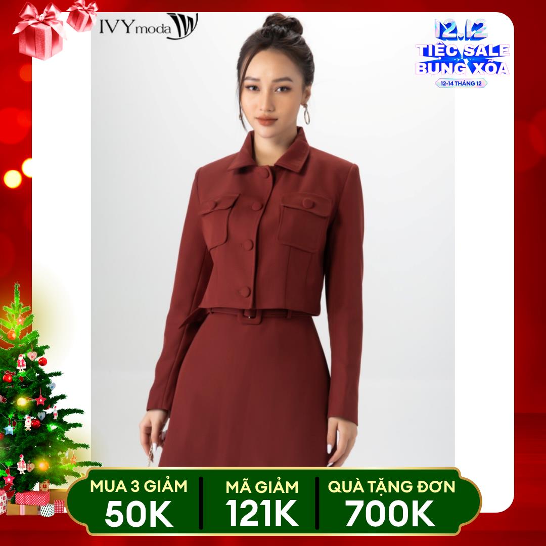 Áo vest dạ dáng ngắn IVY Moda MS 67B9010