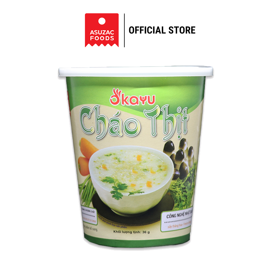 Cháo thịt ăn liền Asuzac thùng 12 ly (36 g x 12 ly)