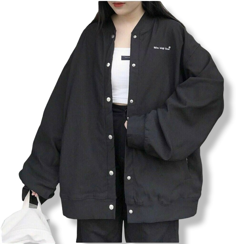 Áo Khoác Dù Bomber Cúc bấm