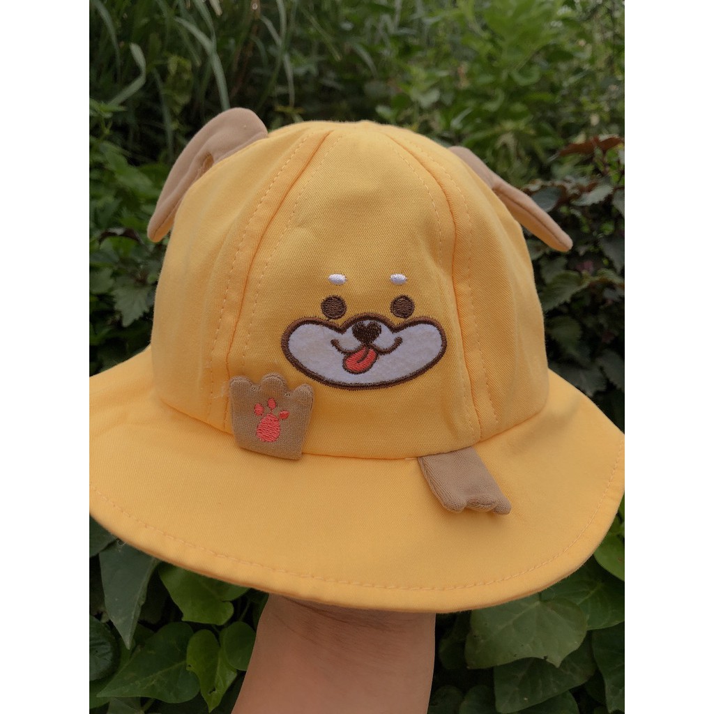 Mũ tròn vành hình cún cho bé