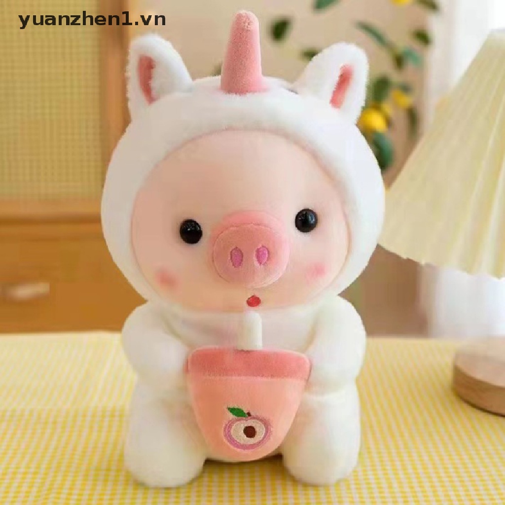 1 búp bê nhồi bông hình chú heo hồng / ếch / hổ / thỏ / gà con đáng yêu 25cm