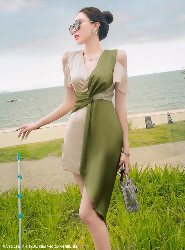 ĐẦM DẠO PHỐ PHỐI 2 MÀU QUYẾN RŨ