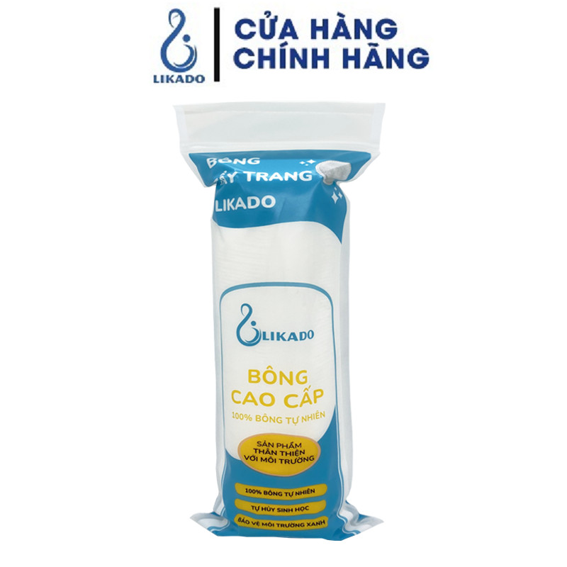Bông tẩy trang Likado miếng tròn 100 miếng (BÔNG CÂY- 1 gói)