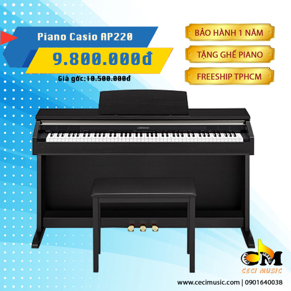 Đàn Piano Điện Casio AP220 Like new 90%. Tặng ghế Piano trị giá 300,000đ. Bảo hành 1 năm