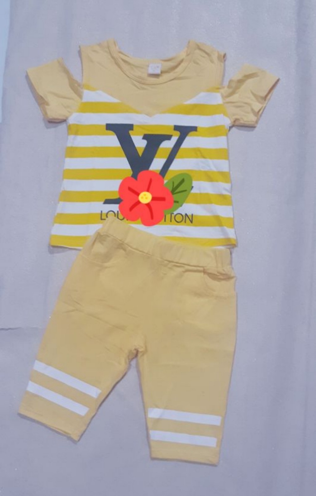 Đồ bộ thun lửng rớt vai cho bé gái