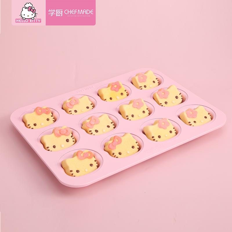 Hello Kitty (Hello Kitty) Được Ủy Quyền Chính Hãng 12 THẬM CHÍ Không Dính Đầu Mèo Bánh Bộ Tạo Khuôn Hình Chefmade Chef Made