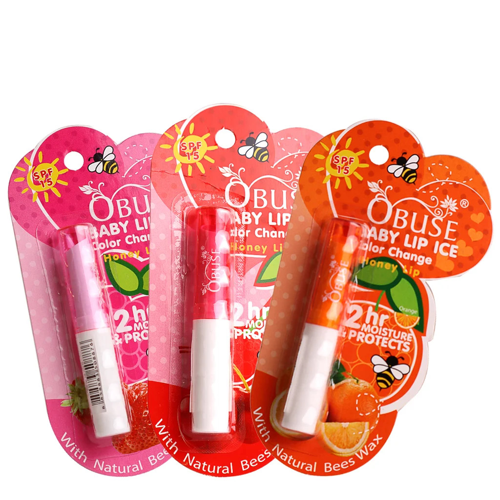 Combo 3 cây son môi obuse baby lip thái lan _ cam , cherry , dâu