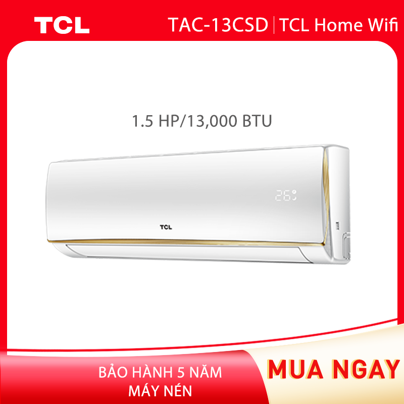 Máy lạnh Inverter TCL Home Pro Wifi - 1.5 HP - 13.000 BTU - Wifi (Trắng) công nghệ Turbo - Hàng phân phối chính hãng