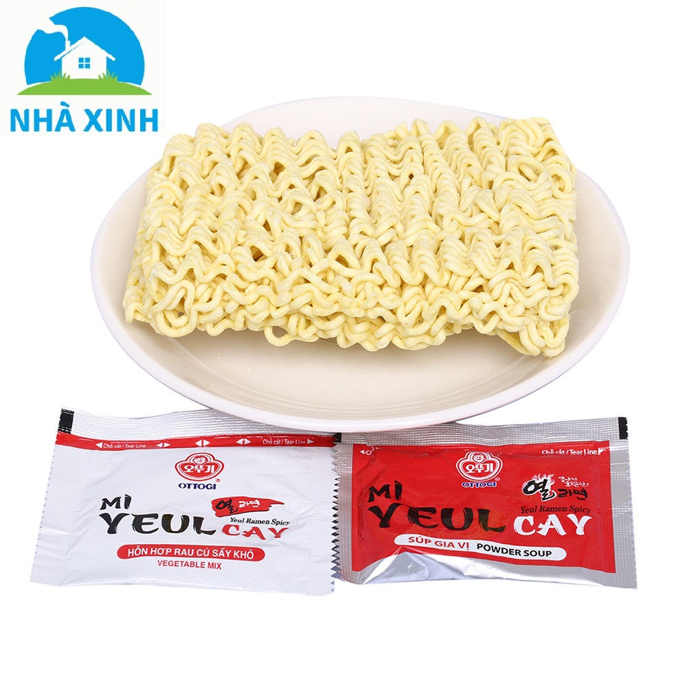 Lốc 5 gói Mì YEUL cay Ottogi 120g (Sợi mì to, dai, sáng màu, nguyên liệu nhập khẩu, vị cay đậm đà rất ngon)