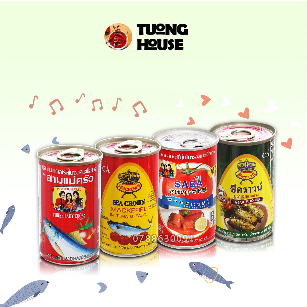 Cá Mòi 3 Cô Gái - Cá Nục Sốt Cà Hộp 155gr
