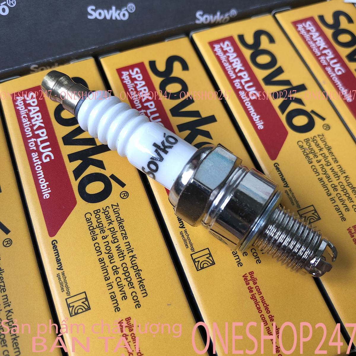 Bugi xe máy 3 CHẤU Sovko chân ngắn bugi chất lượng cao ổn định ga lợi xăng ONESHOP247