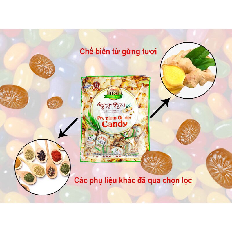 [HCM]Kẹo gừng cứng Hàn Quốc 200g