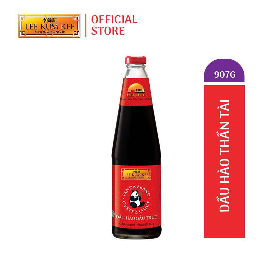 [Đơn 150K Tặng Gói Sốt] Dầu hào LEE KUM KEE GẤU TRÚC PANDA BRAND OYSTER SAUCE chai thủy tinh 907 gram