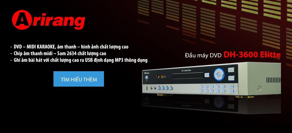 Đầu DVD Karaoke Arirang DH-3600 ELITE(tặng kèm đĩa v66 và list  nhạc)