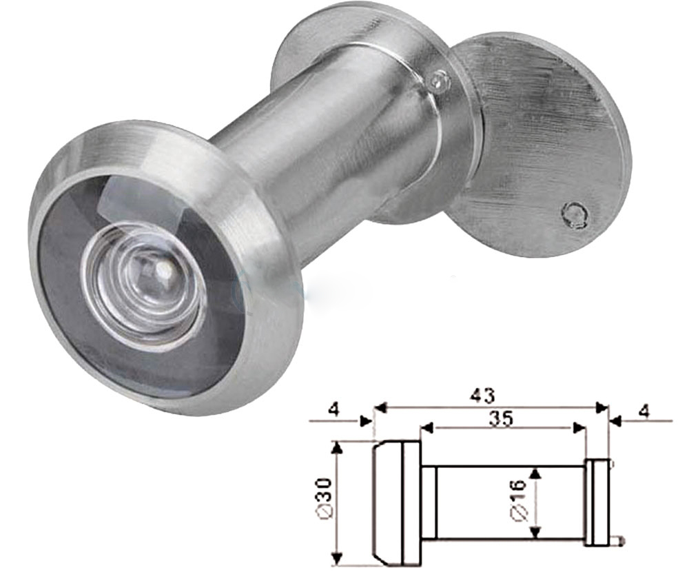 Mắt thần gắn cửa inox tầm nhìn 220 độ