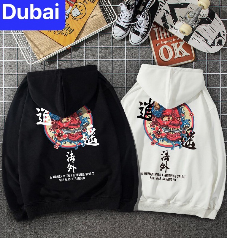 ÁO KHOÁC HOODIE NAM NỮ UNISEX  MẶT QUỶ NGẬM KIẾM CHẤT NỈ DÀY PHOM FORM RỘNG CHỐNG LẠNH NẮNG, NÓNG ĐÔNG HÈ UNISEX HOT TREND - DUBAI FASHION