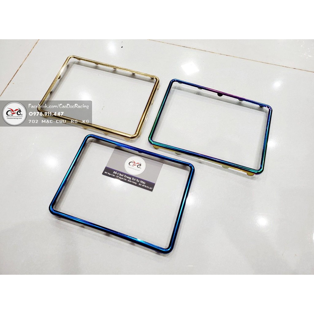 Viền biển số titan 7 màu vàng