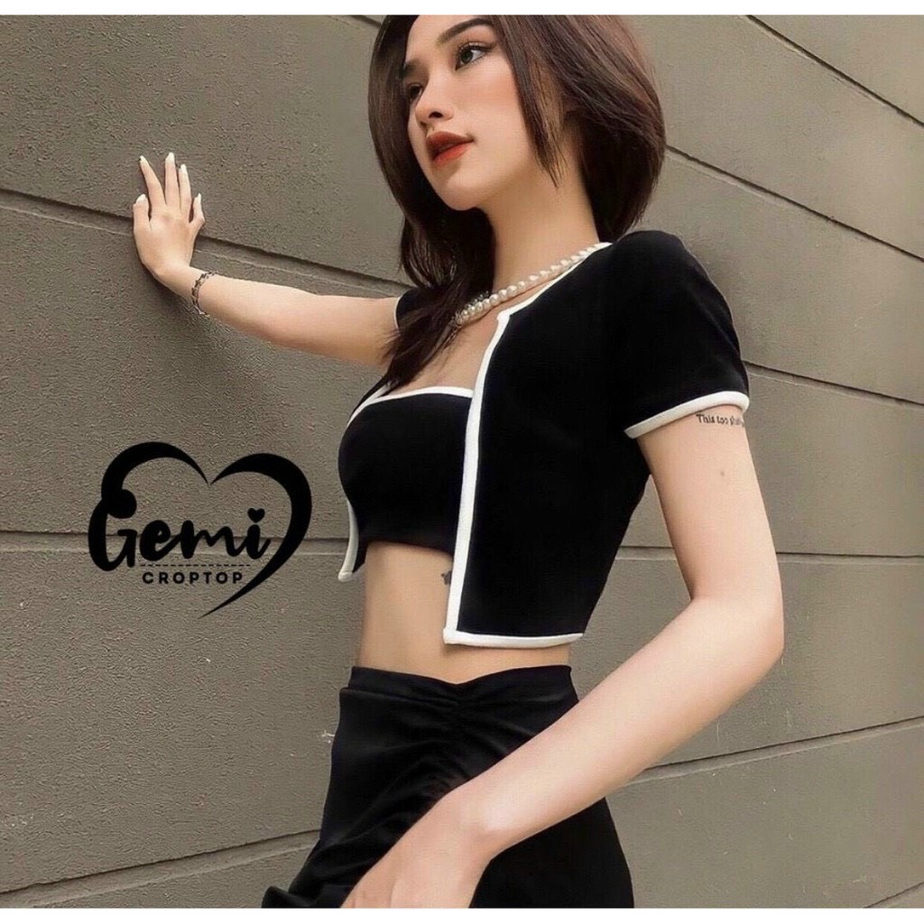 Set Áo Thun Gân Nữ-Kèm 2 Món Croptop Cá Tính