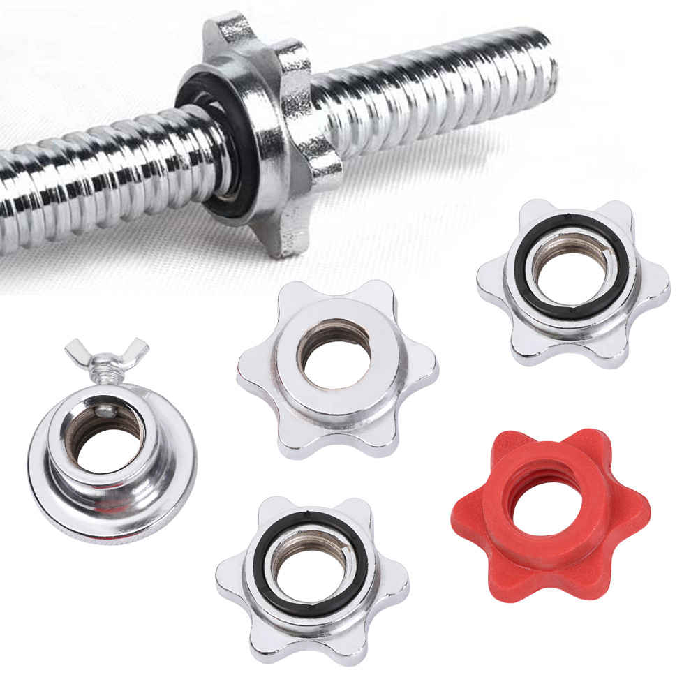 1x Dumbbell Spinlock Collars Weight Check Nut Barbell Bar Clips Spin Lock Screw 